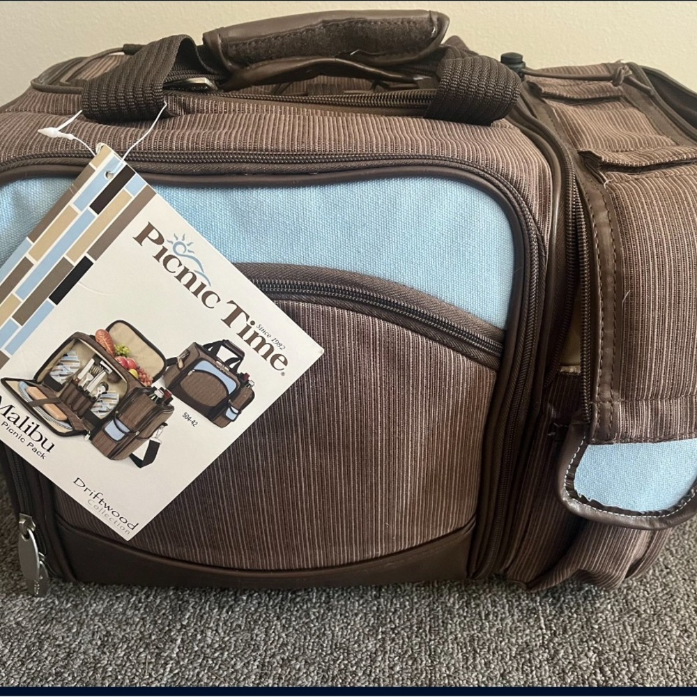 Malibu Brown and Blue Picnic Bag